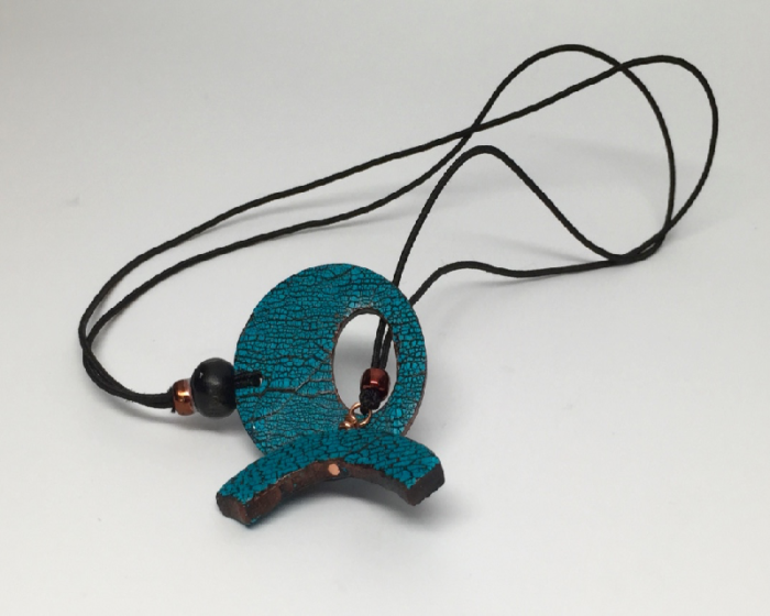 Turquoise Crackle Polymer Hair Tie - Image 5