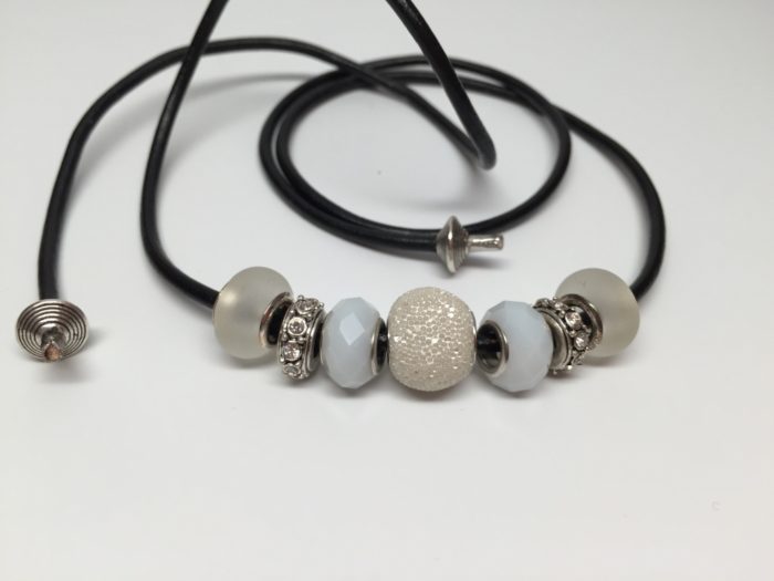 Leather Hair Tie White - Image 2