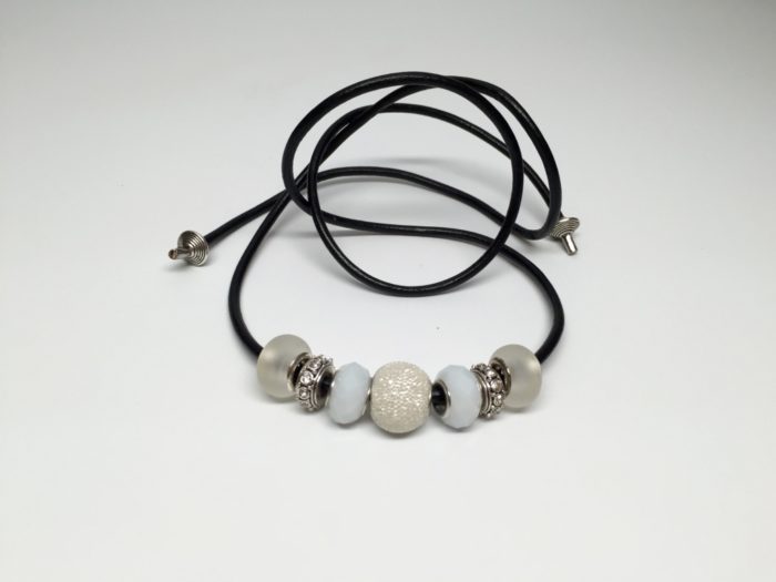Leather Hair Tie White - Image 6