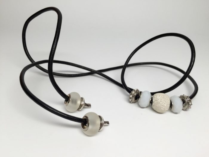 Leather Hair Tie White - Image 5