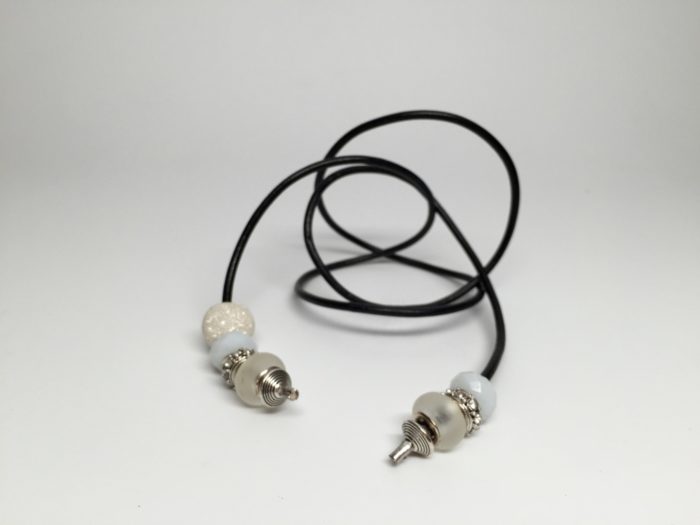 Leather Hair Tie White - Image 4