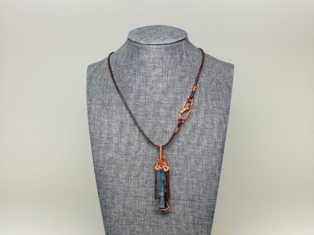 Leather wrapped hotsell crystal necklace