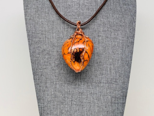 From nature tagua nut wire wrapped pendant