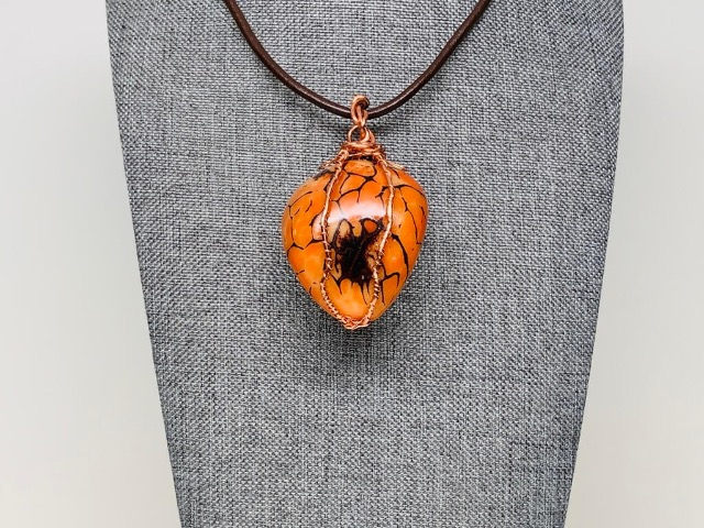 From nature tagua nut wire wrapped pendant