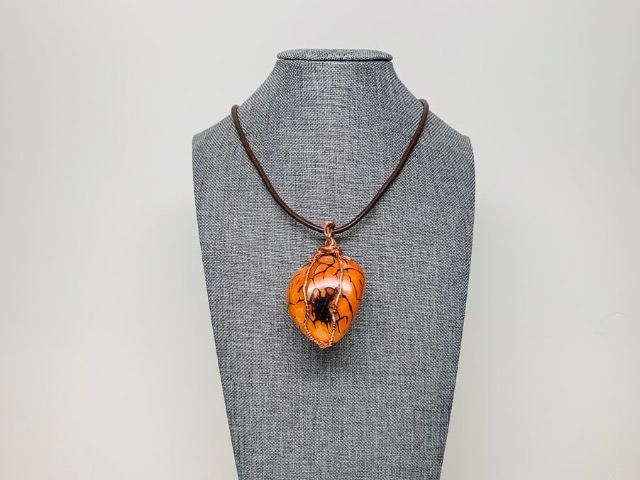 From nature tagua nut wire wrapped necklace